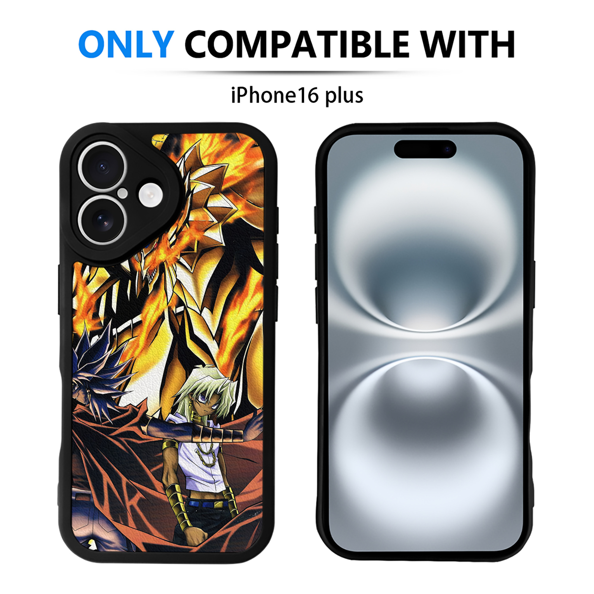 （画像用） 遊☆戯☆王 Yu-Gi-Oh! 【iPhone 16シリーズ対応】シリコンスマホケース（レザー調） 材質：シリコン